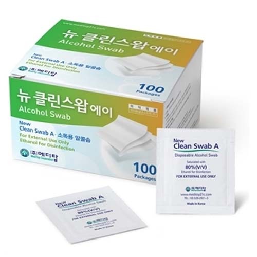 메디탑 뉴클린스왑A 100매/1매씩 개별포장/알콜솜